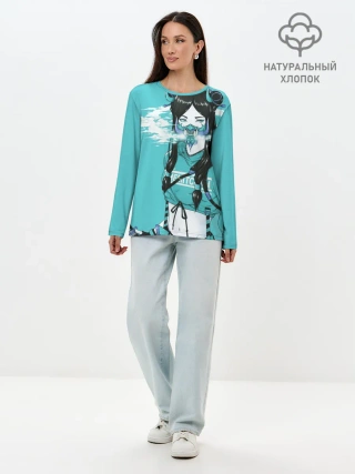 Лонгслив женский. Хлопок / Самурай