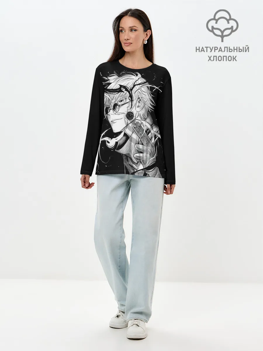 Лонгслив женский. Хлопок / Магическая Битва Сатору Гото