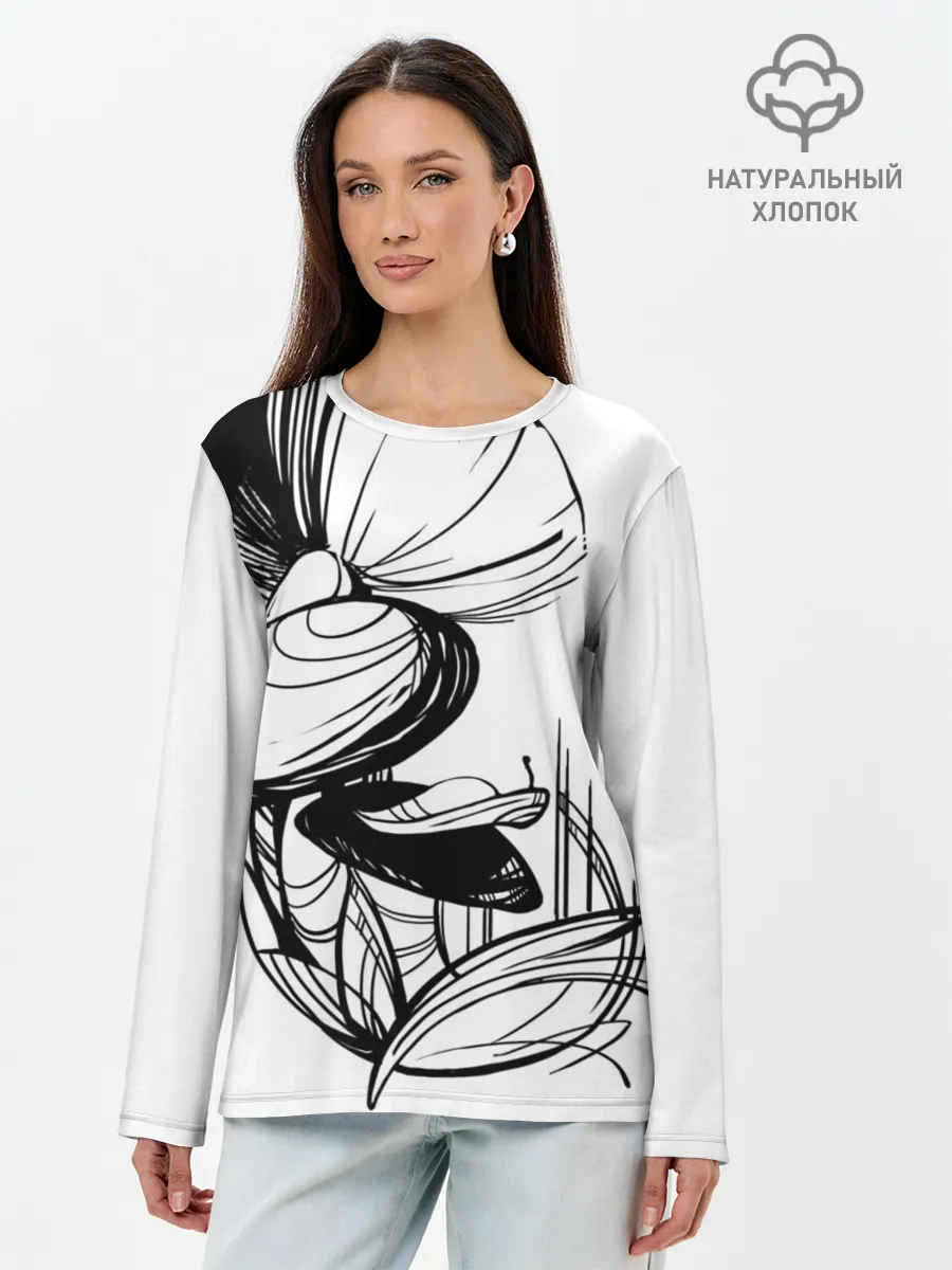 Лонгслив женский. Хлопок / Груздь