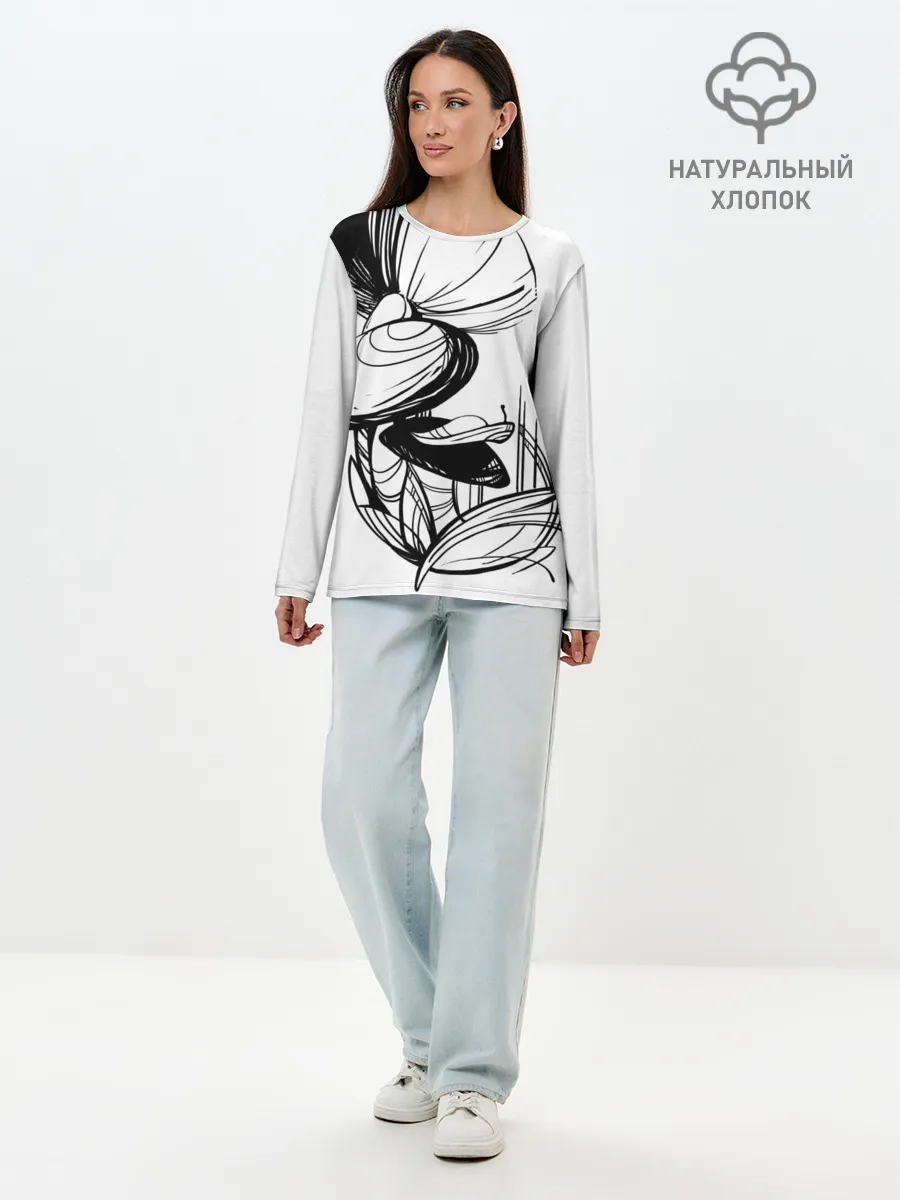 Лонгслив женский. Хлопок / Груздь