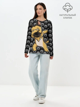 Лонгслив женский. Хлопок / DAB DOG