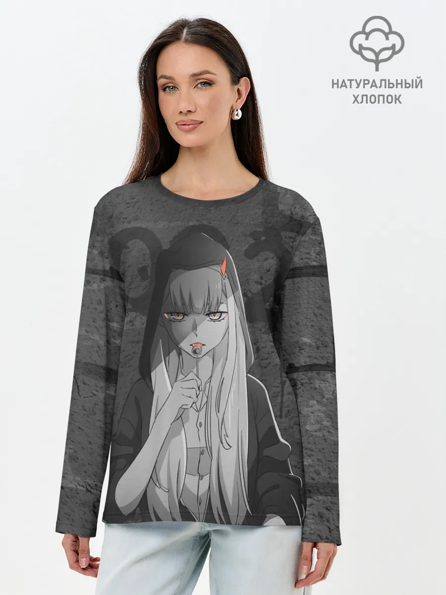 Лонгслив женский. Хлопок / Zero Two Меланхолия