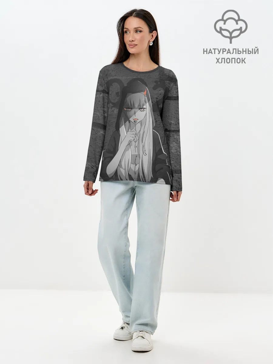 Лонгслив женский. Хлопок / Zero Two Меланхолия