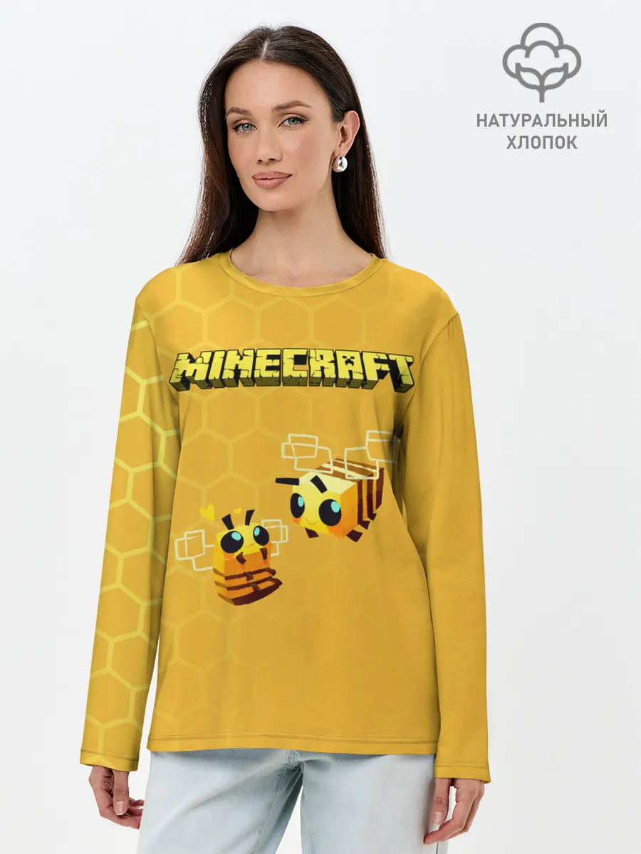 Лонгслив женский. Хлопок / Minecraft