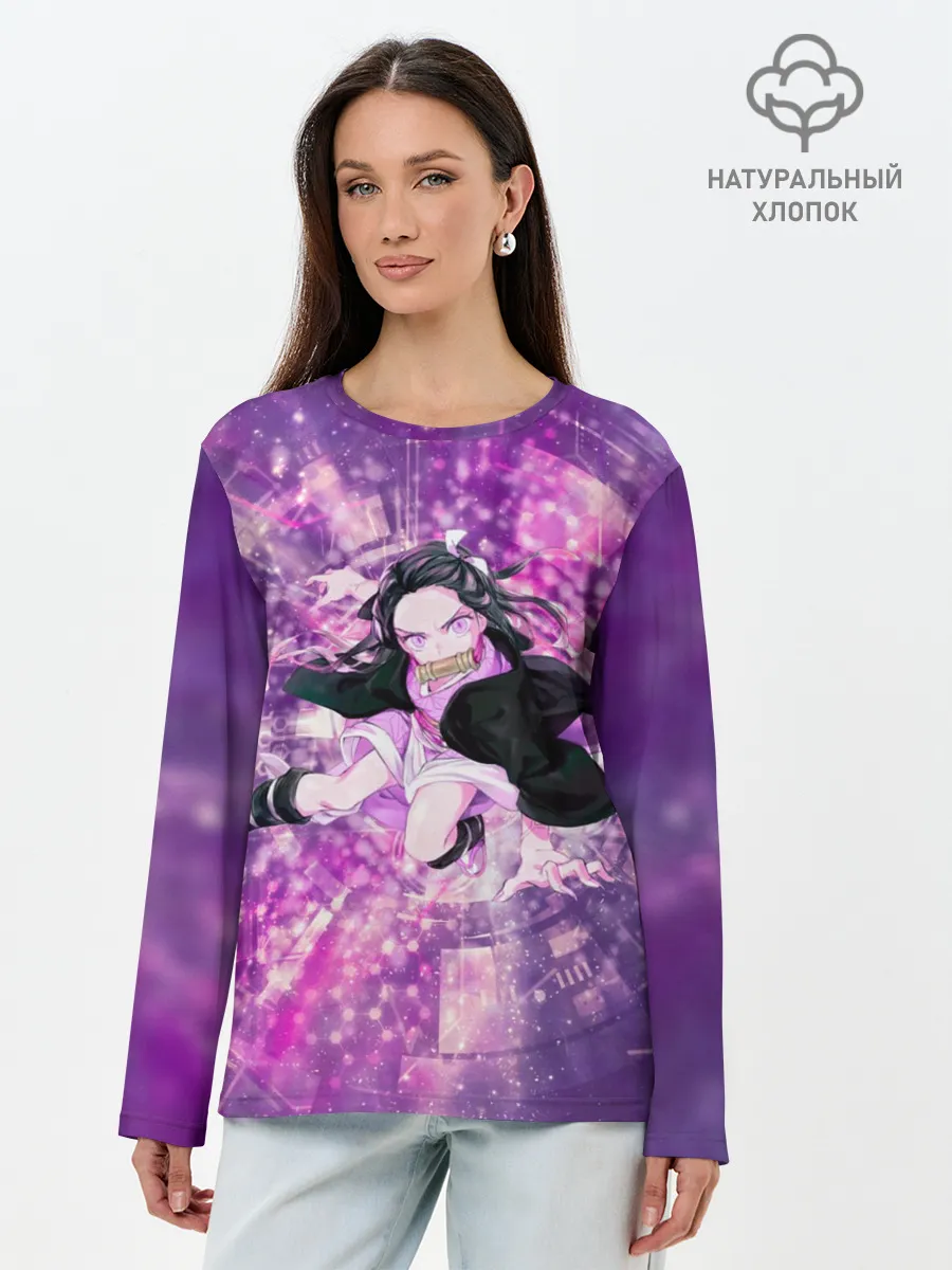 Лонгслив женский. Хлопок / Незуко, Камадо