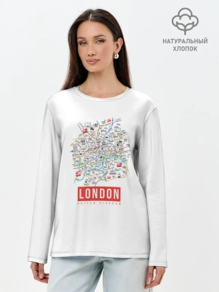 Лонгслив женский. Хлопок / Лондон