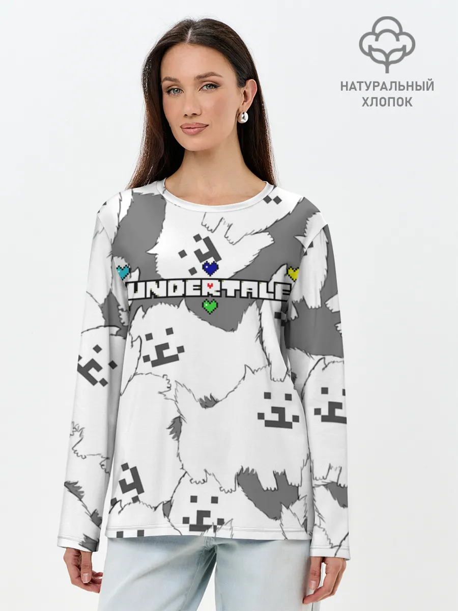 Лонгслив женский. Хлопок / Undertale
