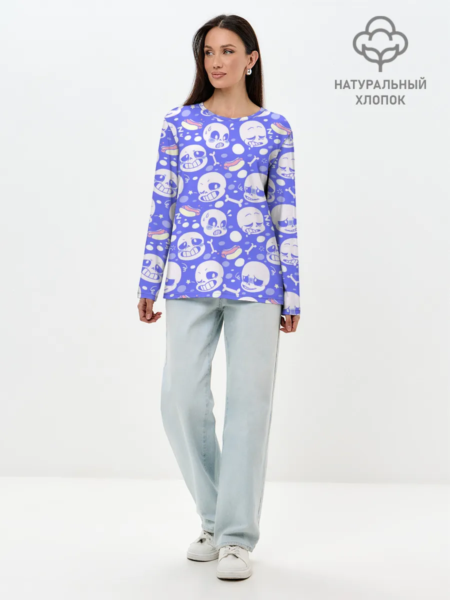 Лонгслив женский. Хлопок / Undertale