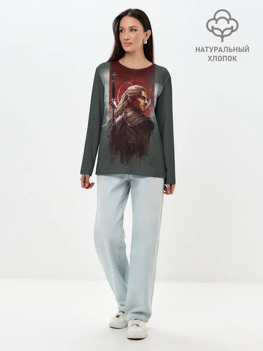 Лонгслив женский. Хлопок / The Wticher 3D