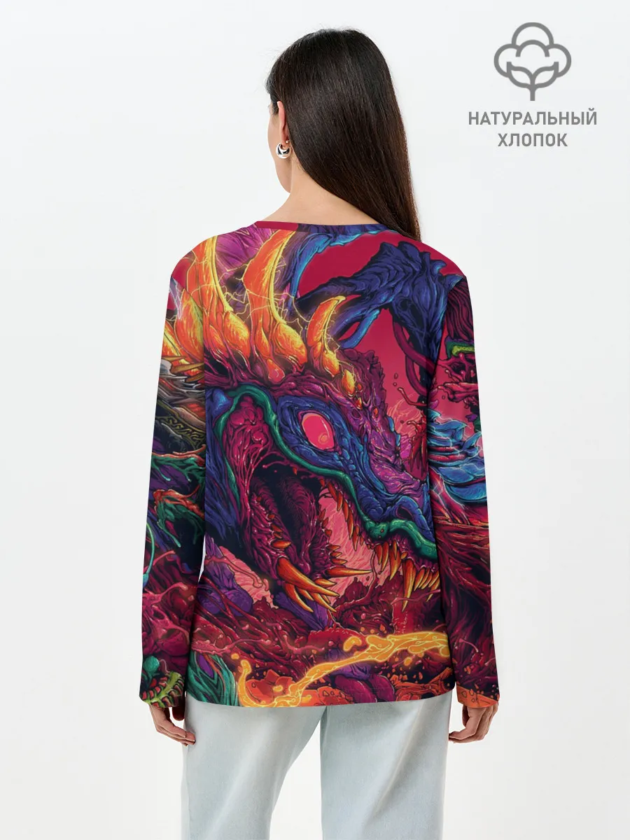 Лонгслив женский. Хлопок / HYPER BEAST | СКОРОСТНОЙ ЗВЕРЬ