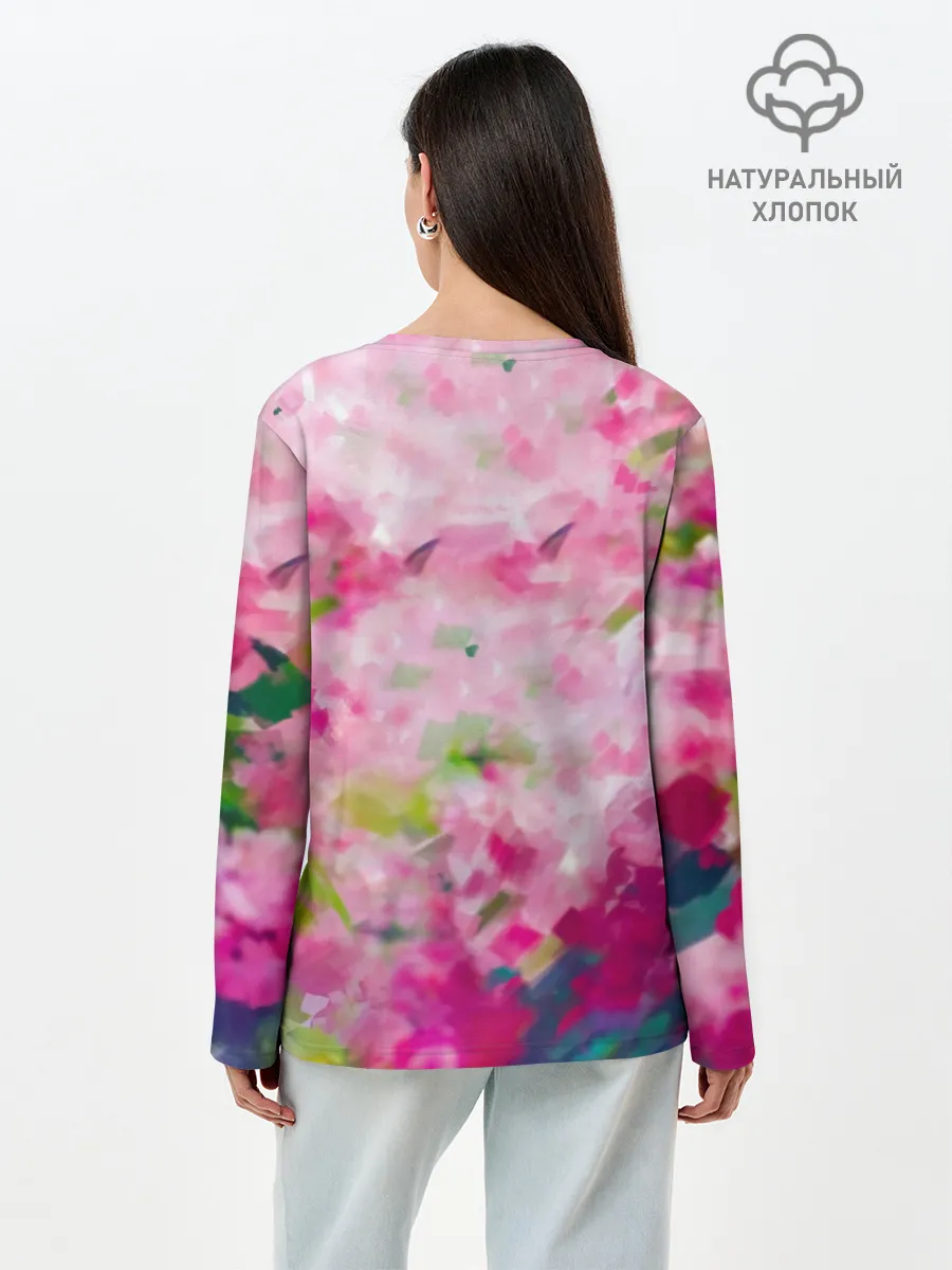 Лонгслив женский. Хлопок / Унесенные призраками Акварель