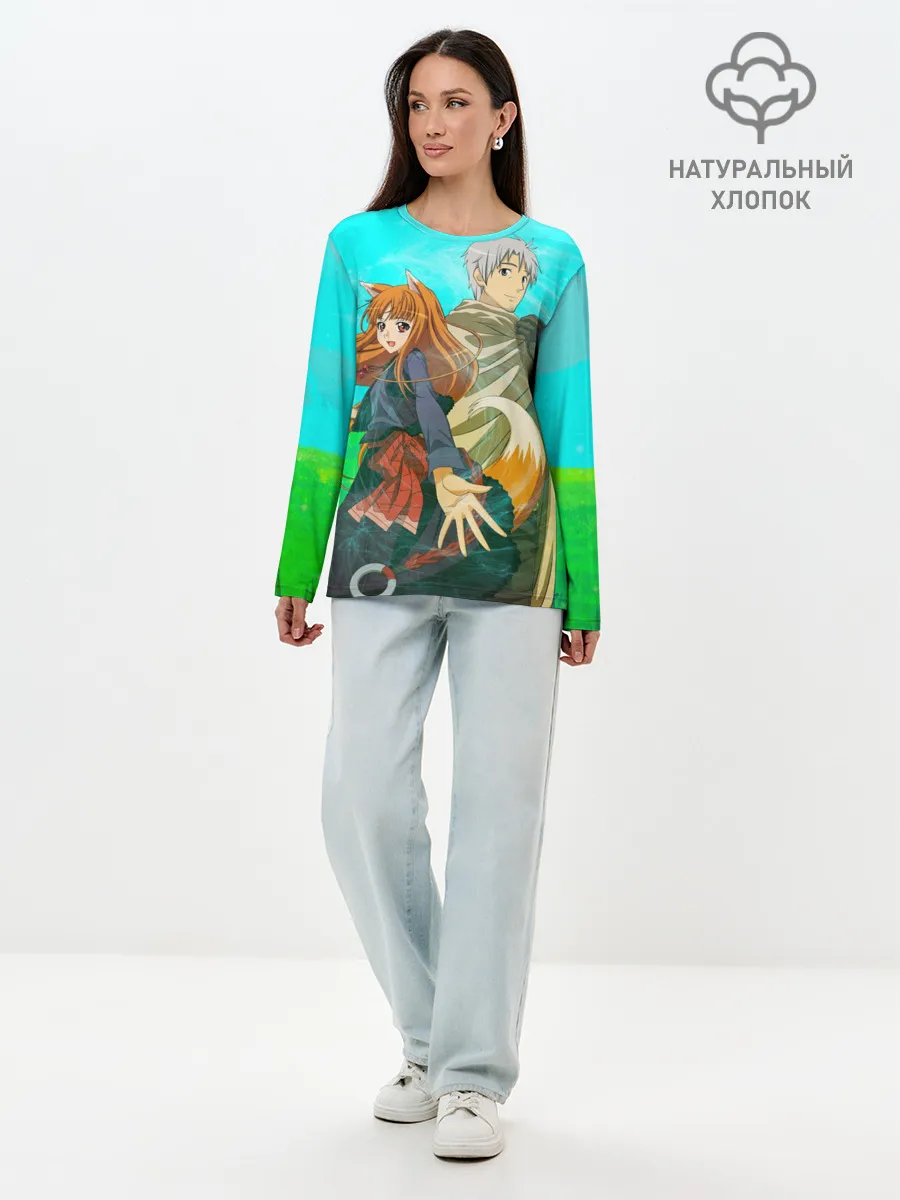 Лонгслив женский. Хлопок / Волчица и пряности