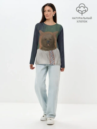 Лонгслив женский. Хлопок / Ужас советских детей