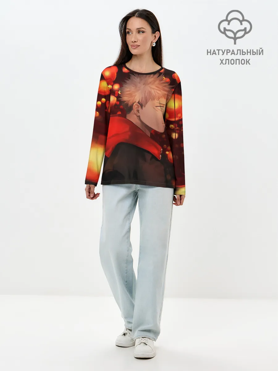 Лонгслив женский. Хлопок / Итадори