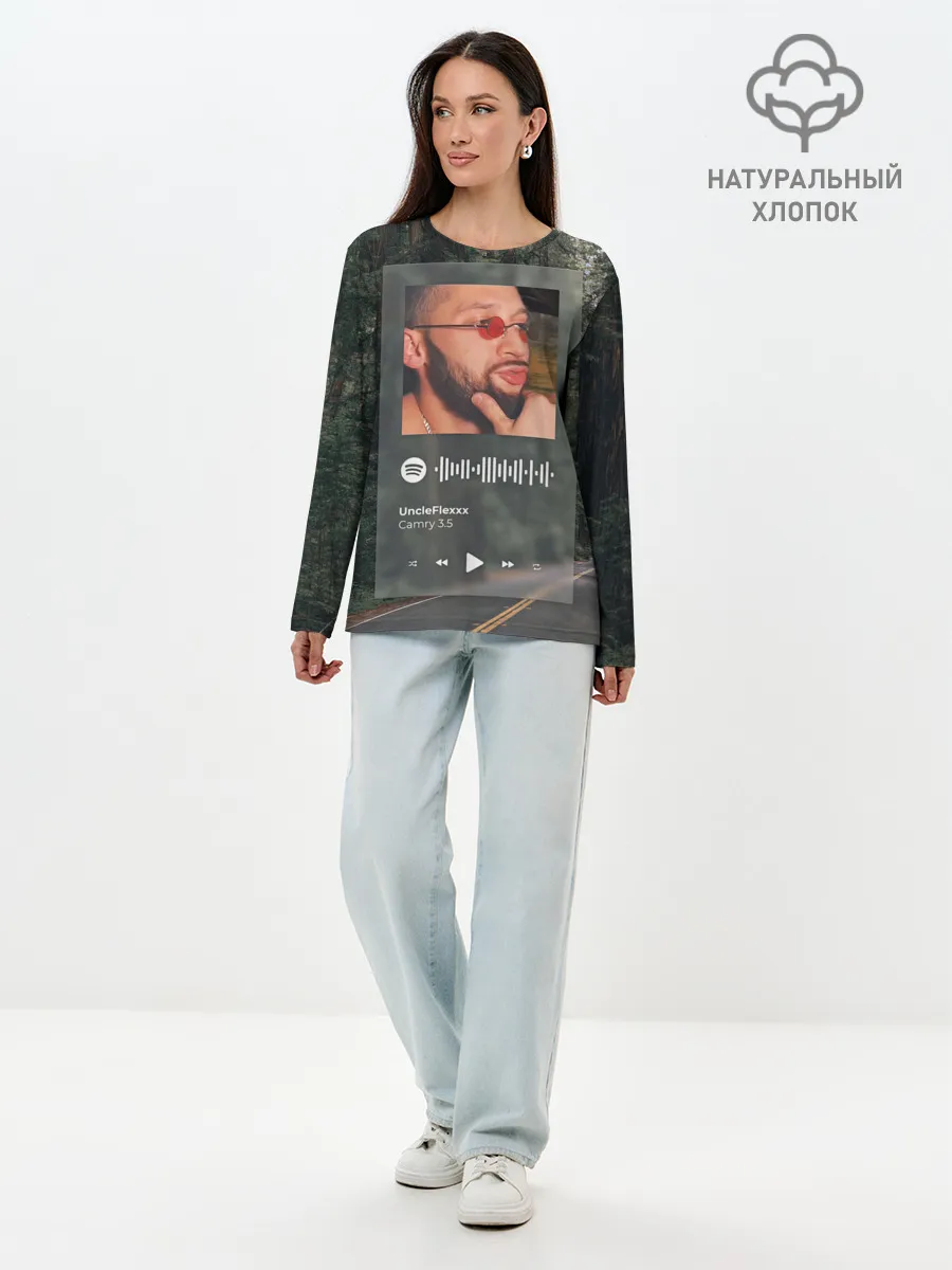 Лонгслив женский. Хлопок / Camry 3.5 / Spotify - QR