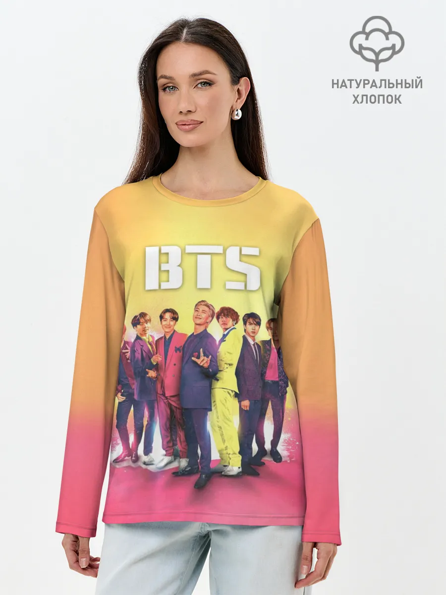 Лонгслив женский. Хлопок / BTS