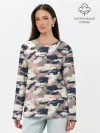 Лонгслив женский. Хлопок / Кремовый камуфляж