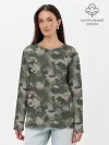 Лонгслив женский. Хлопок / Классический камуфляж