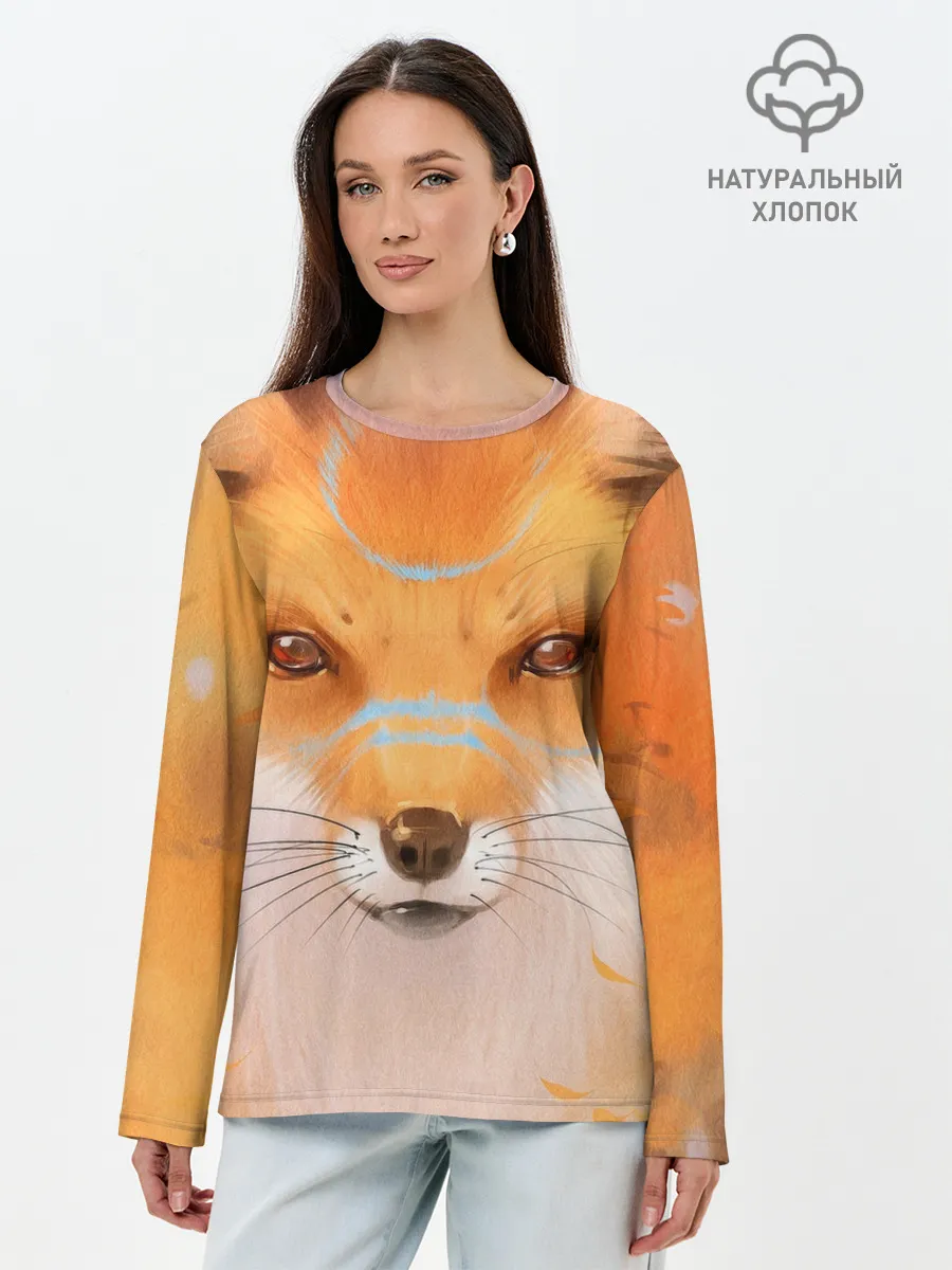 Лонгслив женский. Хлопок / Лиса