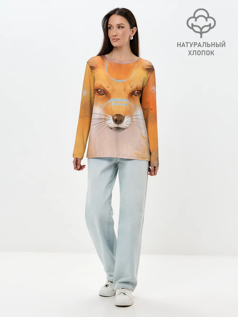Лонгслив женский. Хлопок / Лиса