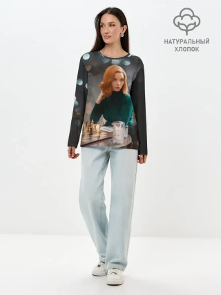 Лонгслив женский. Хлопок / Queens Gambit Ход Королевы