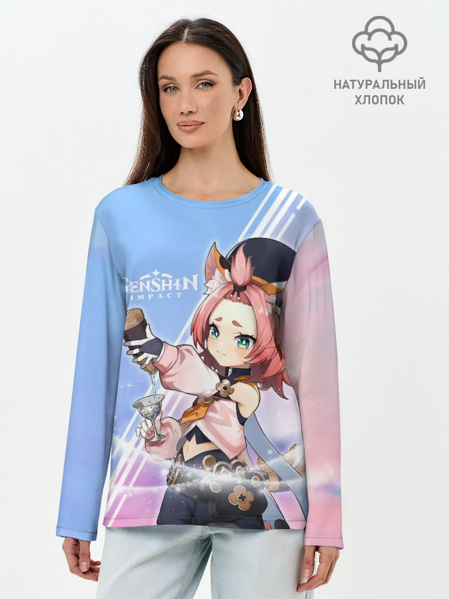 Лонгслив женский. Хлопок / Genshin Impact