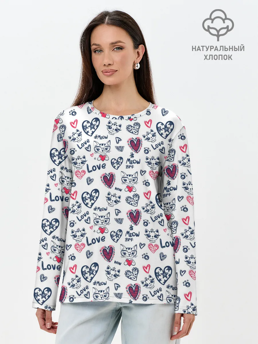 Лонгслив женский. Хлопок / Love
