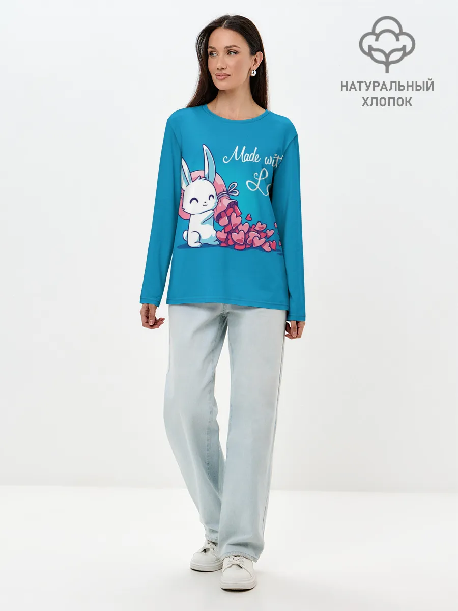 Лонгслив женский. Хлопок / Сделано с любовью, валентина