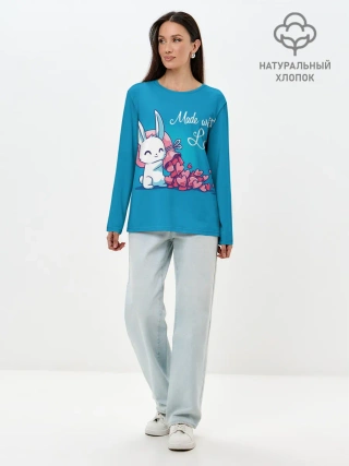 Лонгслив женский. Хлопок / Сделано с любовью, валентина