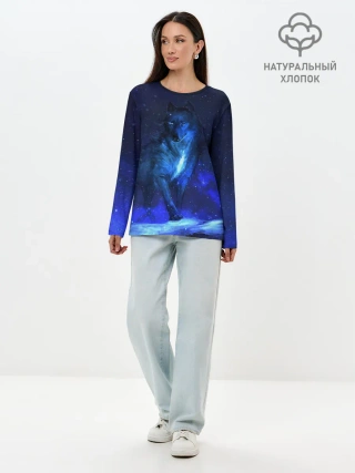 Лонгслив женский. Хлопок / Dark Wolf