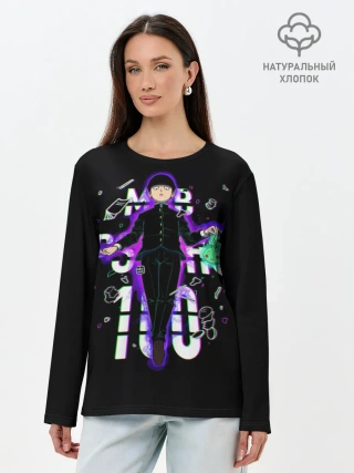 Лонгслив женский. Хлопок / Моб Психо 100