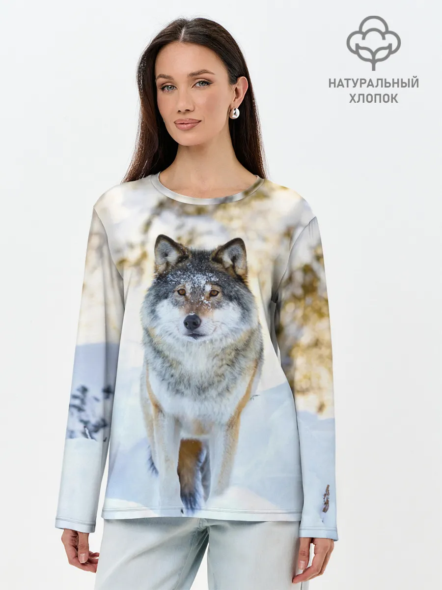 Лонгслив женский. Хлопок / Я зимой