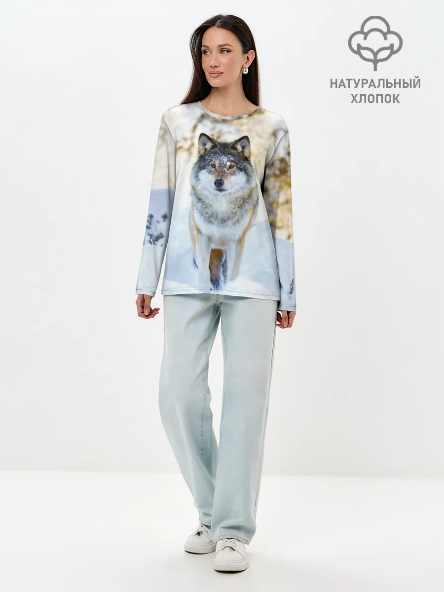 Лонгслив женский. Хлопок / Я зимой