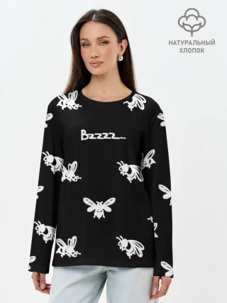 Лонгслив женский. Хлопок / Пчёлки
