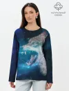 Лонгслив женский. Хлопок / Волчара Юморит