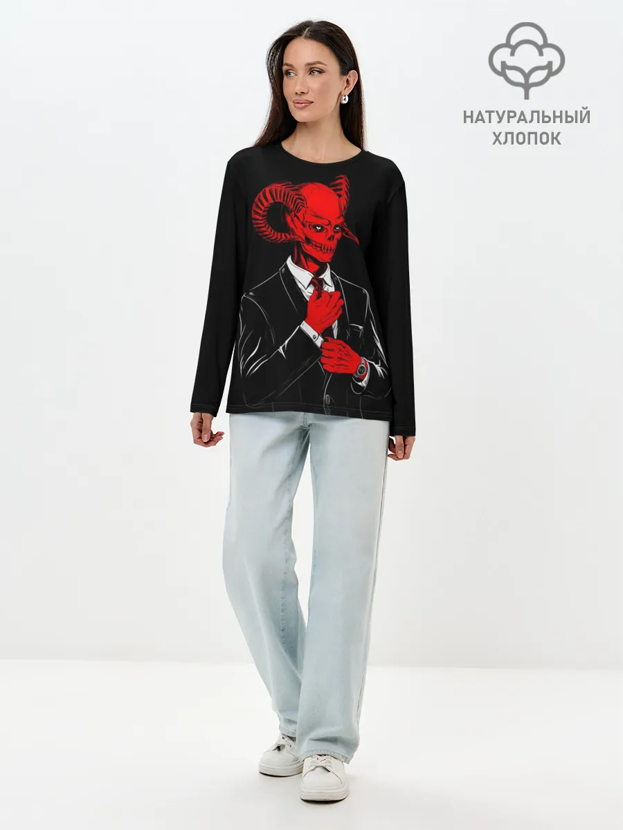 Лонгслив женский. Хлопок / Дьявол