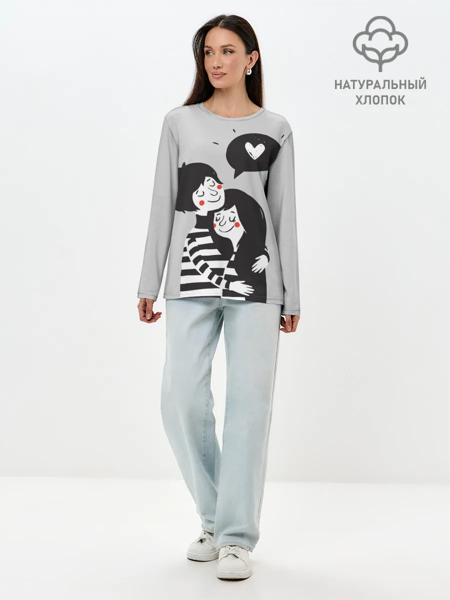 Лонгслив женский. Хлопок / Любовь