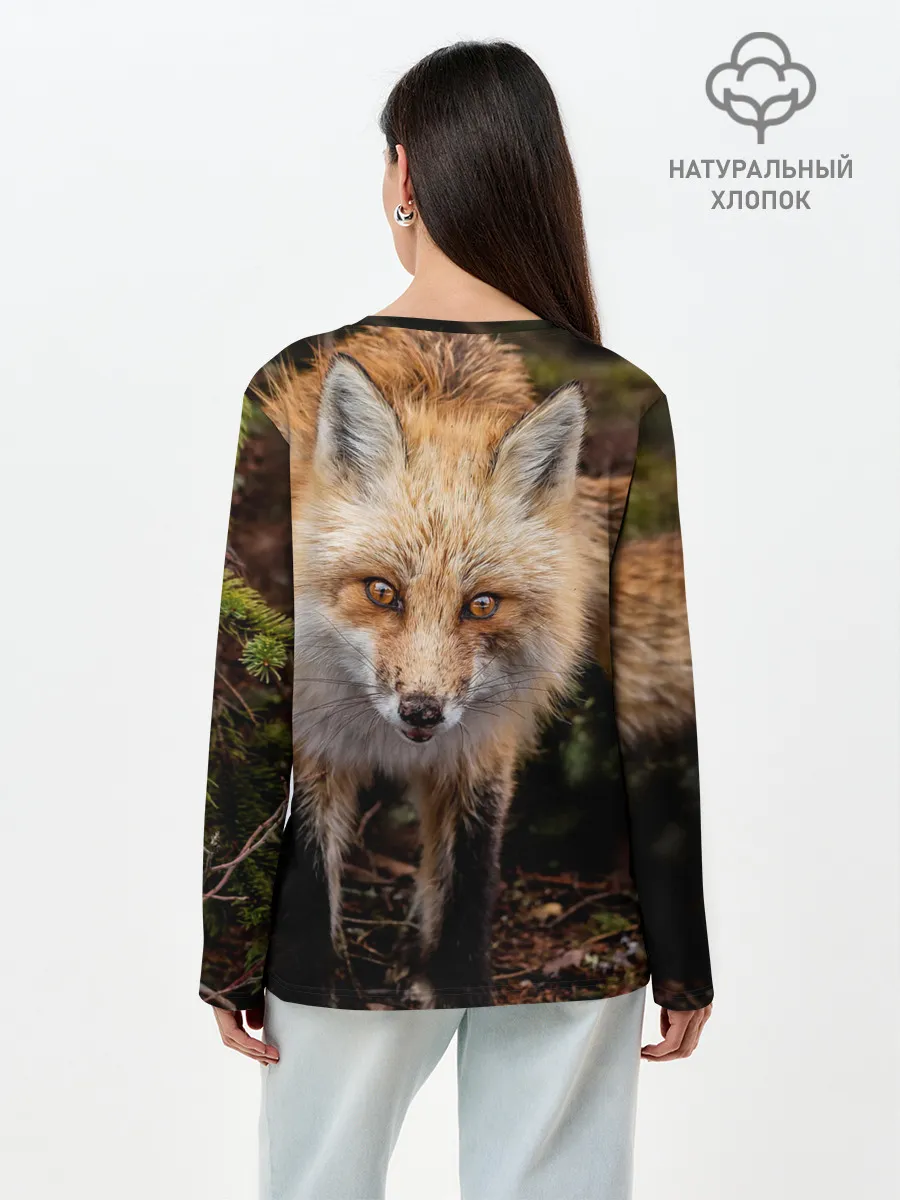 Лонгслив женский. Хлопок / Лиса