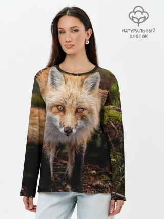 Лонгслив женский. Хлопок / Лиса