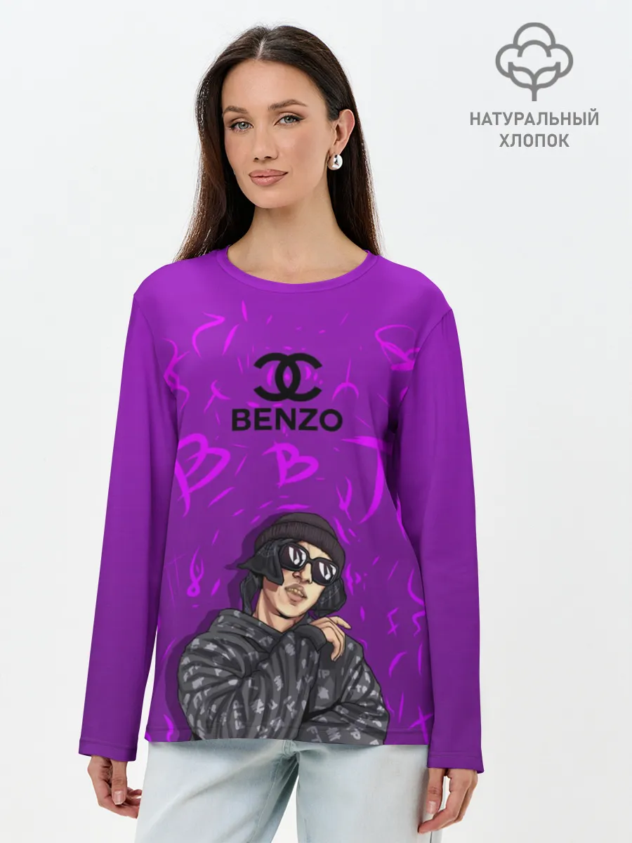 Лонгслив женский. Хлопок / Big Baby Tape Benzo Gang