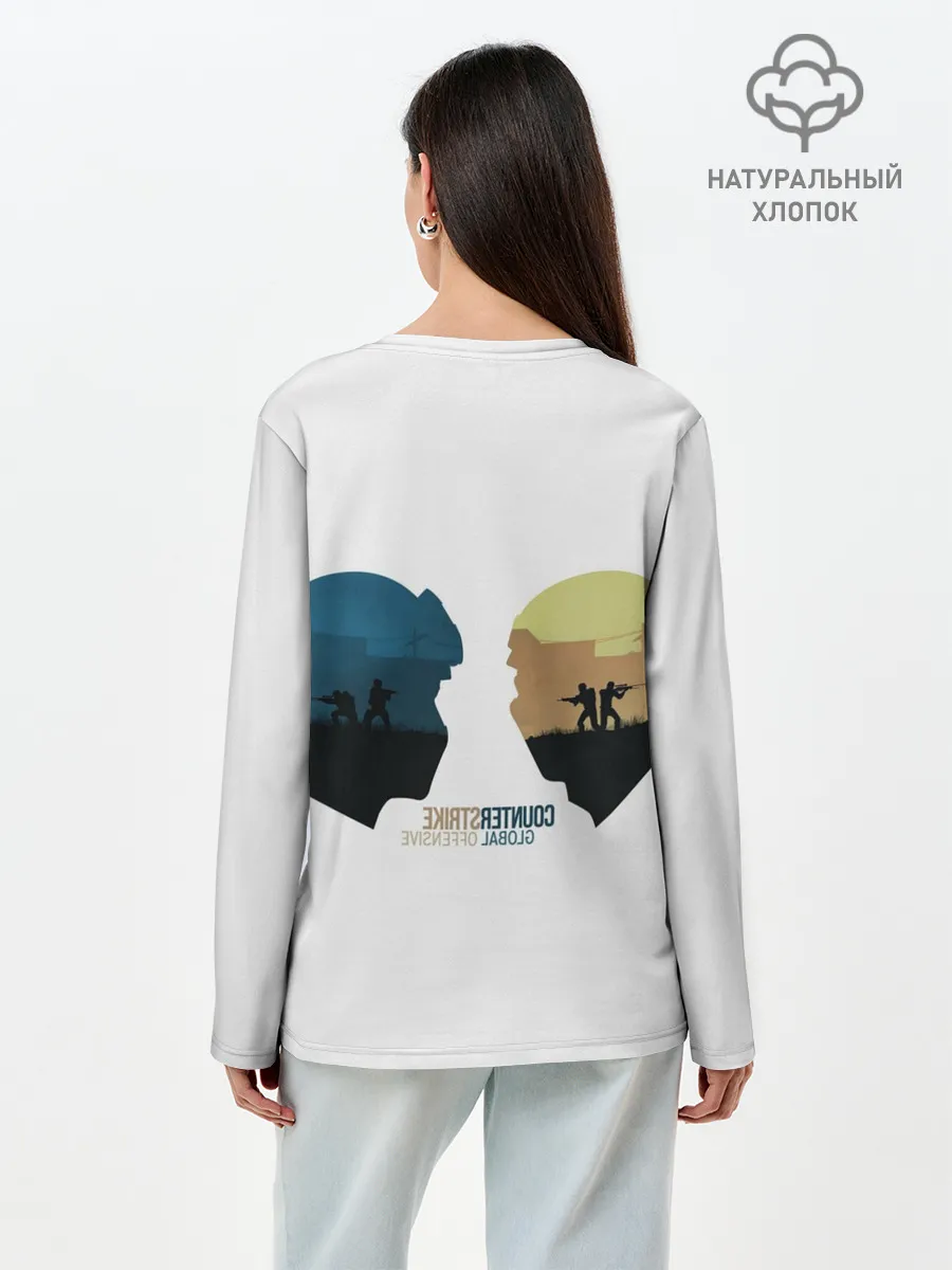 Лонгслив женский. Хлопок / Counter strike