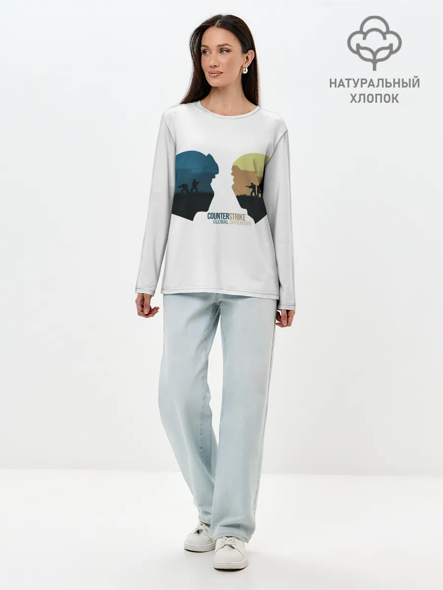 Лонгслив женский. Хлопок / Counter strike
