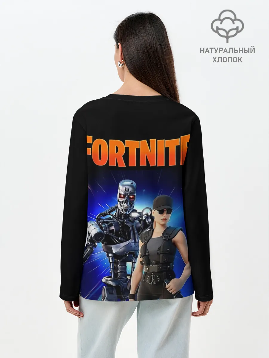 Лонгслив женский. Хлопок / Fortnite терминатор