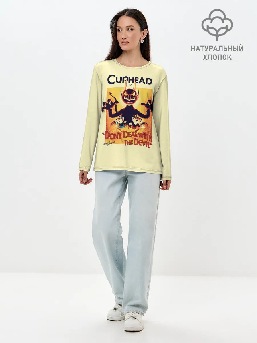 Лонгслив женский. Хлопок / Cuphead
