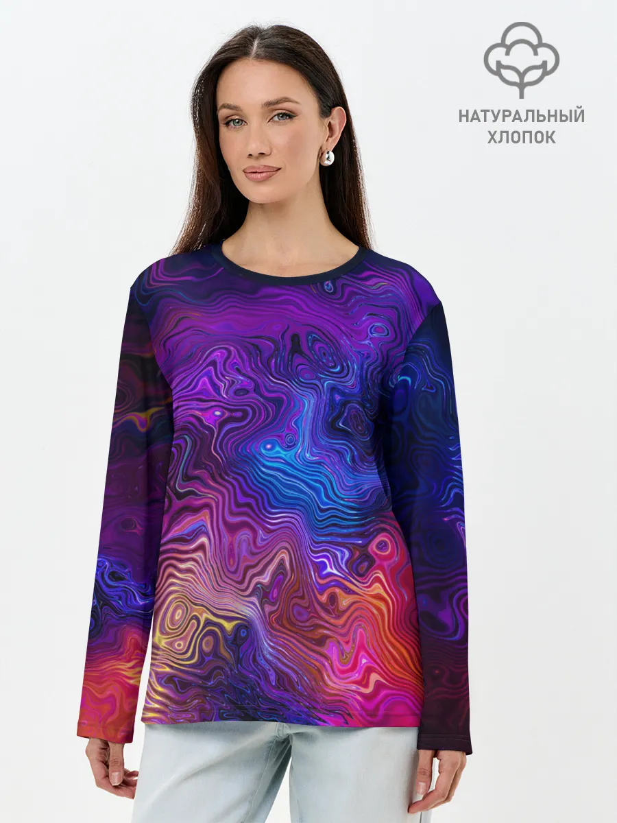 Лонгслив женский. Хлопок / НЕОНОВЫЕ РАЗВОДЫ