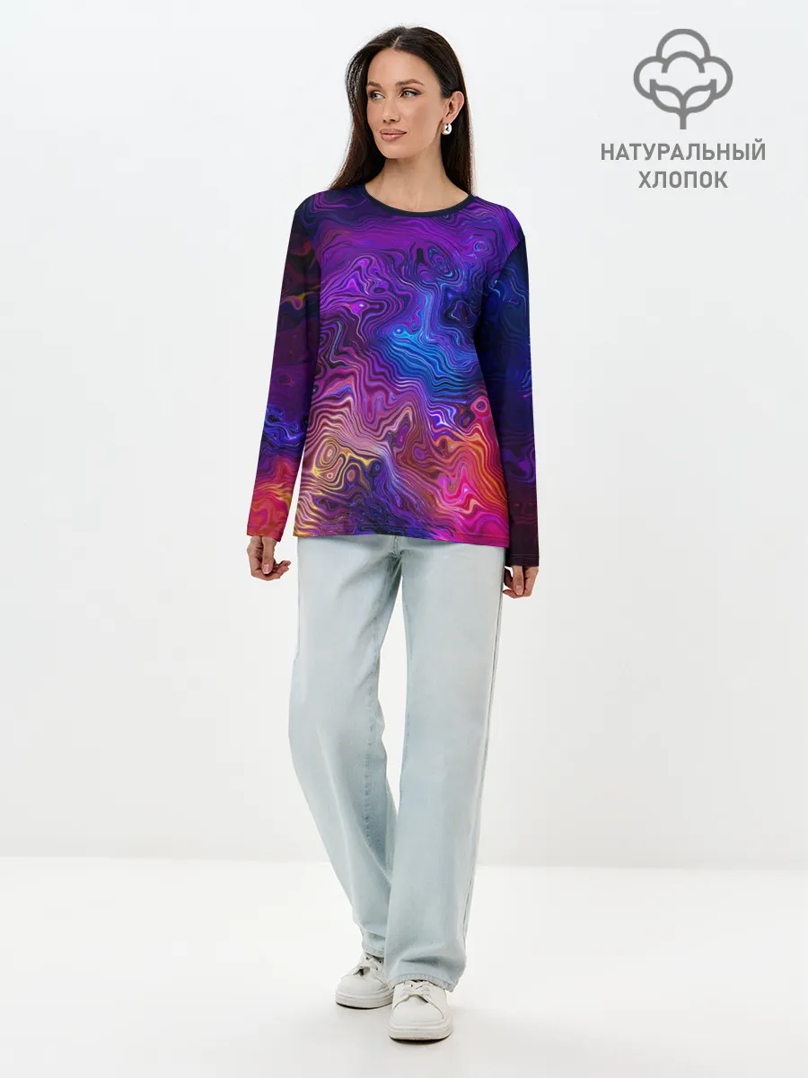 Лонгслив женский. Хлопок / НЕОНОВЫЕ РАЗВОДЫ