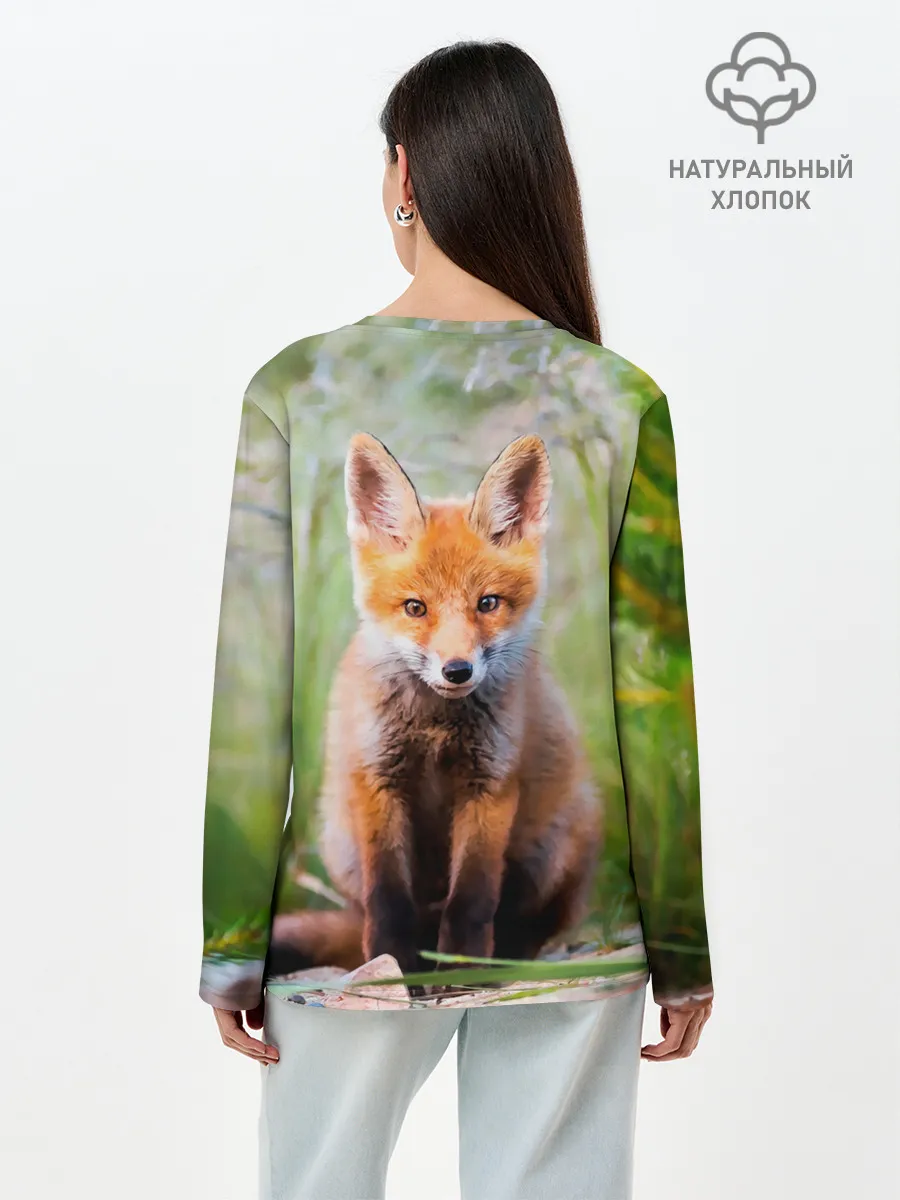 Лонгслив женский. Хлопок / Лисичка