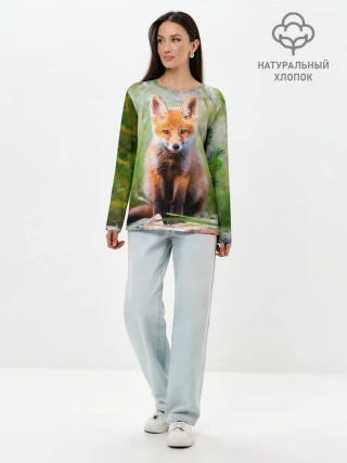 Лонгслив женский. Хлопок / Лисичка
