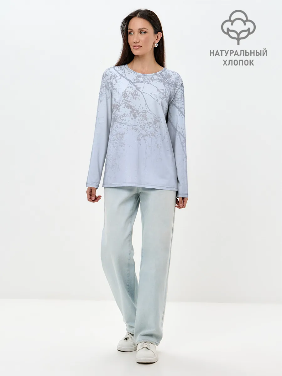 Лонгслив женский. Хлопок / Ветки