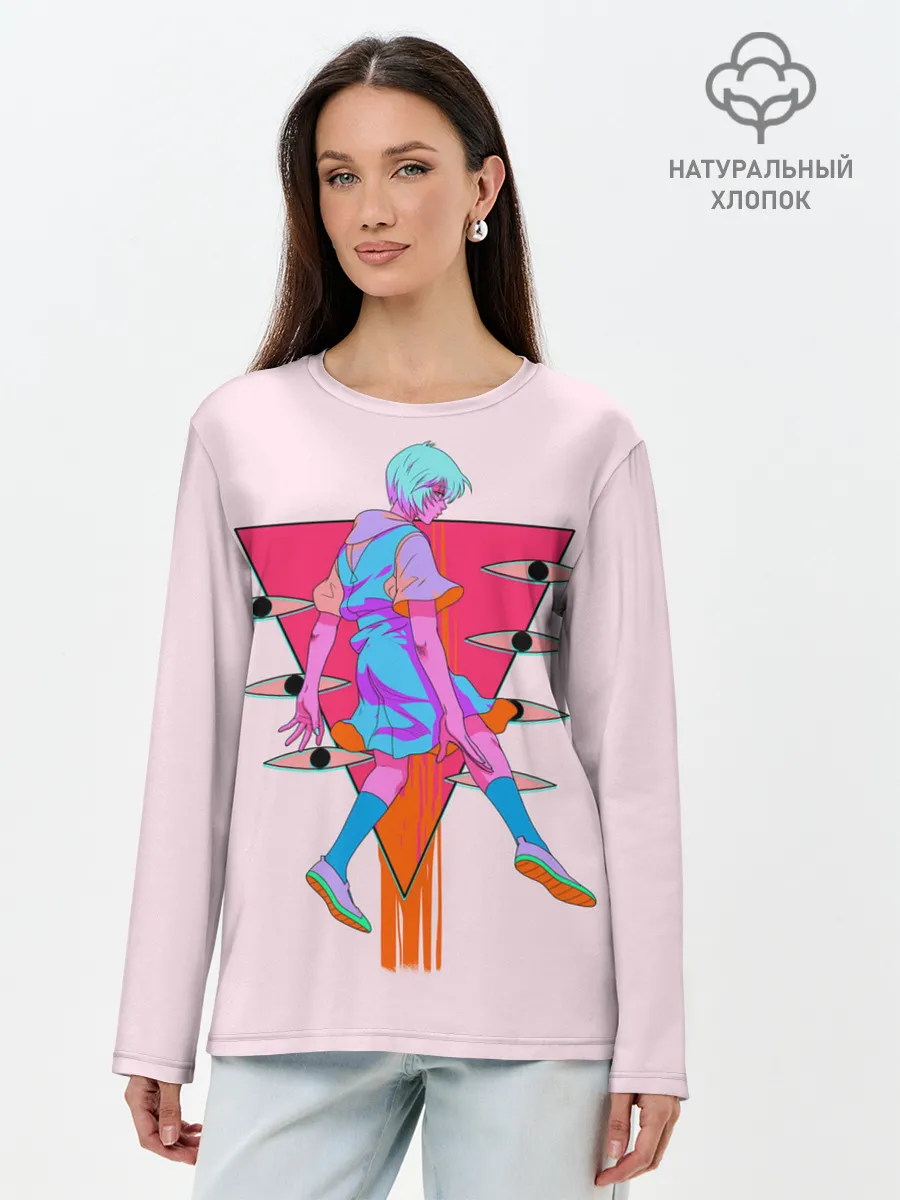 Лонгслив женский. Хлопок / Евангилион